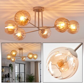Koyoto Plafondlamp, Kogellampje 78 cm Zandkleurig, 6-lichts