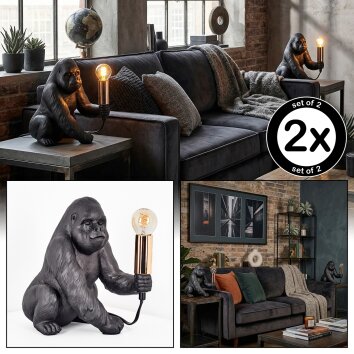 Zarik Tafellamp Koperkleurig, Zwart, 1-licht