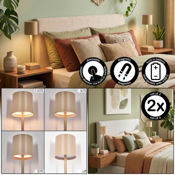 Kaval Tafellamp LED Zandkleurig, 1-licht