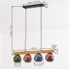 Koyoto Hanglamp, Kogellampje, Hanglamp Natuurlijke kleuren, Zwart, 4-lichts