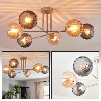 Koyoto Plafondlamp, Kogellampje 78 cm Zandkleurig, 6-lichts