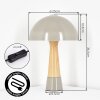 Forgek Tafellamp Grijs, houtlook, 1-licht