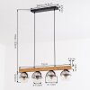 Koyoto Hanglamp, Kogellampje, Hanglamp Natuurlijke kleuren, Zwart, 4-lichts