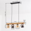 Koyoto Hanglamp, Kogellampje, Hanglamp Natuurlijke kleuren, Zwart, 4-lichts