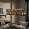 Koyoto Hanglamp, Kogellampje, Hanglamp Natuurlijke kleuren, Zwart, 5-lichts