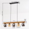 Ripoll Hanglamp, Kogellampje, Hanglamp Natuurlijke kleuren, Zwart, 5-lichts