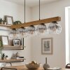 Ripoll Hanglamp, Kogellampje, Hanglamp Natuurlijke kleuren, Zwart, 5-lichts