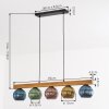 Koyoto Hanglamp, Kogellampje, Hanglamp Natuurlijke kleuren, Zwart, 5-lichts