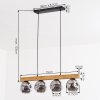 Ripoll Hanglamp, Kogellampje, Hanglamp Natuurlijke kleuren, Zwart, 4-lichts
