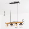 Koyoto Hanglamp, Kogellampje, Hanglamp Natuurlijke kleuren, Zwart, 4-lichts