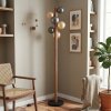 Lorin Staande lamp LED Donkerbruin, Natuurlijke kleuren, Zwart, 6-lichts