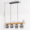 Ripoll Hanglamp, Kogellampje, Hanglamp Natuurlijke kleuren, Zwart, 4-lichts