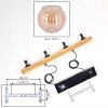 Koyoto Hanglamp, Kogellampje, Hanglamp Natuurlijke kleuren, Zwart, 4-lichts