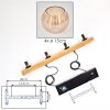 Koyoto Hanglamp, Kogellampje, Hanglamp Natuurlijke kleuren, Zwart, 4-lichts