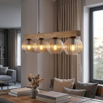 Koyoto Hanglamp, Kogellampje, Hanglamp Natuurlijke kleuren, Zwart, 4-lichts