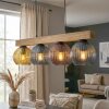 Koyoto Hanglamp, Kogellampje, Hanglamp Natuurlijke kleuren, Zwart, 4-lichts