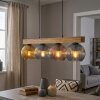 Koyoto Hanglamp, Kogellampje, Hanglamp Natuurlijke kleuren, Zwart, 4-lichts