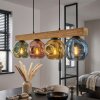 Ripoll Hanglamp, Kogellampje, Hanglamp Natuurlijke kleuren, Zwart, 4-lichts