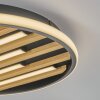 LED plafondlamp Velani met natuurlijke houten lamellen, witte ring, 3000 Kelvin warmwit