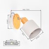 Olaris Scandinavische houten wandlamp met verstelbare wandspot, grijze metalen kap