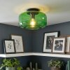 Moderne plafondlamp Boza met ronde groene glazen kap ø 28 cm, E27-fitting
