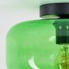 Moderne plafondlamp Boza met ronde groene glazen kap ø 28 cm, E27-fitting
