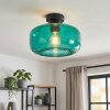 Boza plafondlamp met donkergroene glazen kap, rond retro design E27 Ø 28 cm