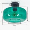 Boza plafondlamp met donkergroene glazen kap, rond retro design E27 Ø 28 cm
