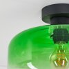 Boza plafondlamp met ronde groene glazen kap Ø 28 cm en kleurverloop