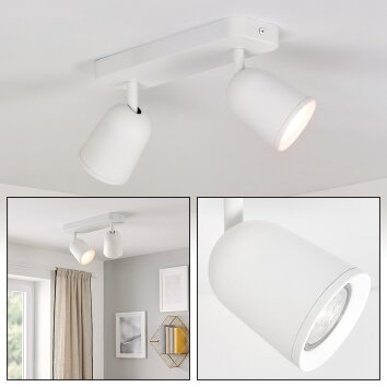 Moderne LED-plafondspot Lemak met 2 draaibare en zwenkbare lichtkoppen voor hal en entree