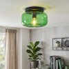 Retro-plafondlamp Boza met groene glazen kap, ø 28 cm, metalen armatuur