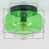 Retro-plafondlamp Boza met groene glazen kap, ø 28 cm, metalen armatuur