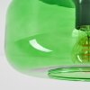 Retro-plafondlamp Boza met groene glazen kap, ø 28 cm, metalen armatuur