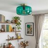 Moderne plafondlamp met ronde glazen kap Boza, groen glas, ø 28 cm, E27