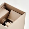 Moderne Wandlamp Badajoz, vierkante zandkleurige behuizing met Up & Down-licht