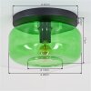 Retro plafondlamp Boza met ronde groene glazen kap ø 28 cm, E27, 15 Watt