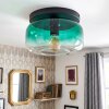 Boza groene glazen plafondlamp, retro plafondlamp met E27 fitting, Ø 28 cm