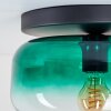 Boza groene glazen plafondlamp, retro plafondlamp met E27 fitting, Ø 28 cm