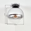 Modern Kogellampje Gastor met rookglazen kap, helder en chroom, ø 25 cm en E27-fitting