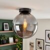 Moderne Kogellamp Gastor met rookglazen bol, ø 25 cm, uit metaal, E27-fitting