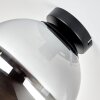 Moderne Kogellamp Gastor met rookglazen bol, ø 25 cm, uit metaal, E27-fitting