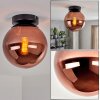 Moderne bolvormige plafondlamp Gastor met koperkleurige glazen kap ø 20 cm