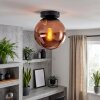 Moderne bolvormige plafondlamp Gastor met koperkleurige glazen kap ø 20 cm