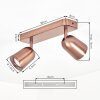 Lemak LED plafondspot koper 2-lichts, draaibare GU10 spots voor woonkamer