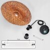 Hanglamp Bauro, verstelbaar bij montage, gewelfde gevlochten bamboekap voor de eettafel