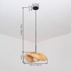 Hanglamp Bauro met geweven kap, natuurlijke kleuren, lengte 50 cm, E27, voor de eettafel
