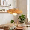 Bauro organische hanglamp met gevlochten kap, lengte 40 cm voor eettafel