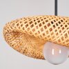Hanglamp Bauro, organische natuurlijke bamboekap voor de eettafel, verstelbaar bij montage