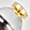 Vintage Kogel-plafondlamp Gastor met ronde rookglazen bol ø 20 cm