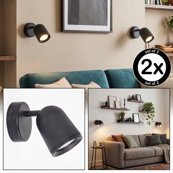 Lemak LED wandspot set van 2, verstelbare wandlamp voor woonkamer